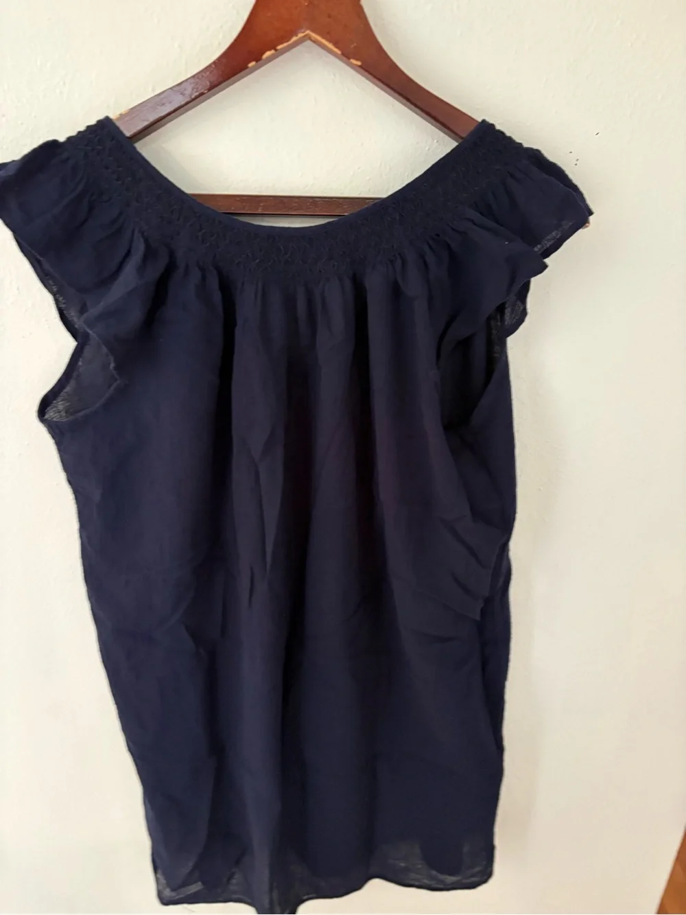 J. Crew Navy Cap-Sleeve V-Neck Swim Coverup M